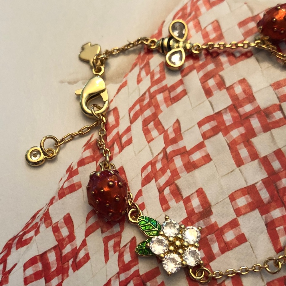 Authentic New with tag kate spade gold-tone strawberry bracelet - Picture 3 of 8